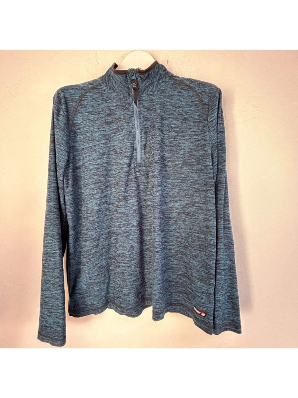 Canada Weather Gear Mens Blue Heather 1/4 Zip Pullover Shirt Large Long Sleeve
